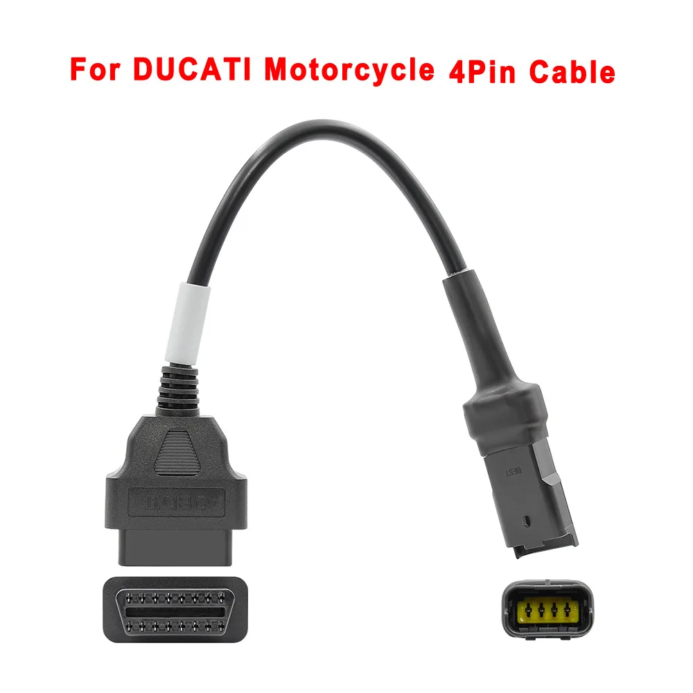 Adaptador de lector de código de diagnóstico, Cable de escáner Plug & Play OBD a 4Pin de 9-16V para motocicletas Ducati - imagen 2