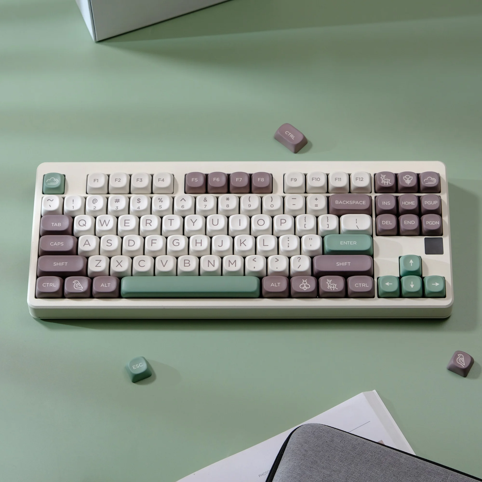 Teclas PBT Ursa MOA, sublimación de perfil para Wooting DrunkDeer Cherry MX Switch, Teclado mecánico para juegos, 126 teclas 6.25u 7u