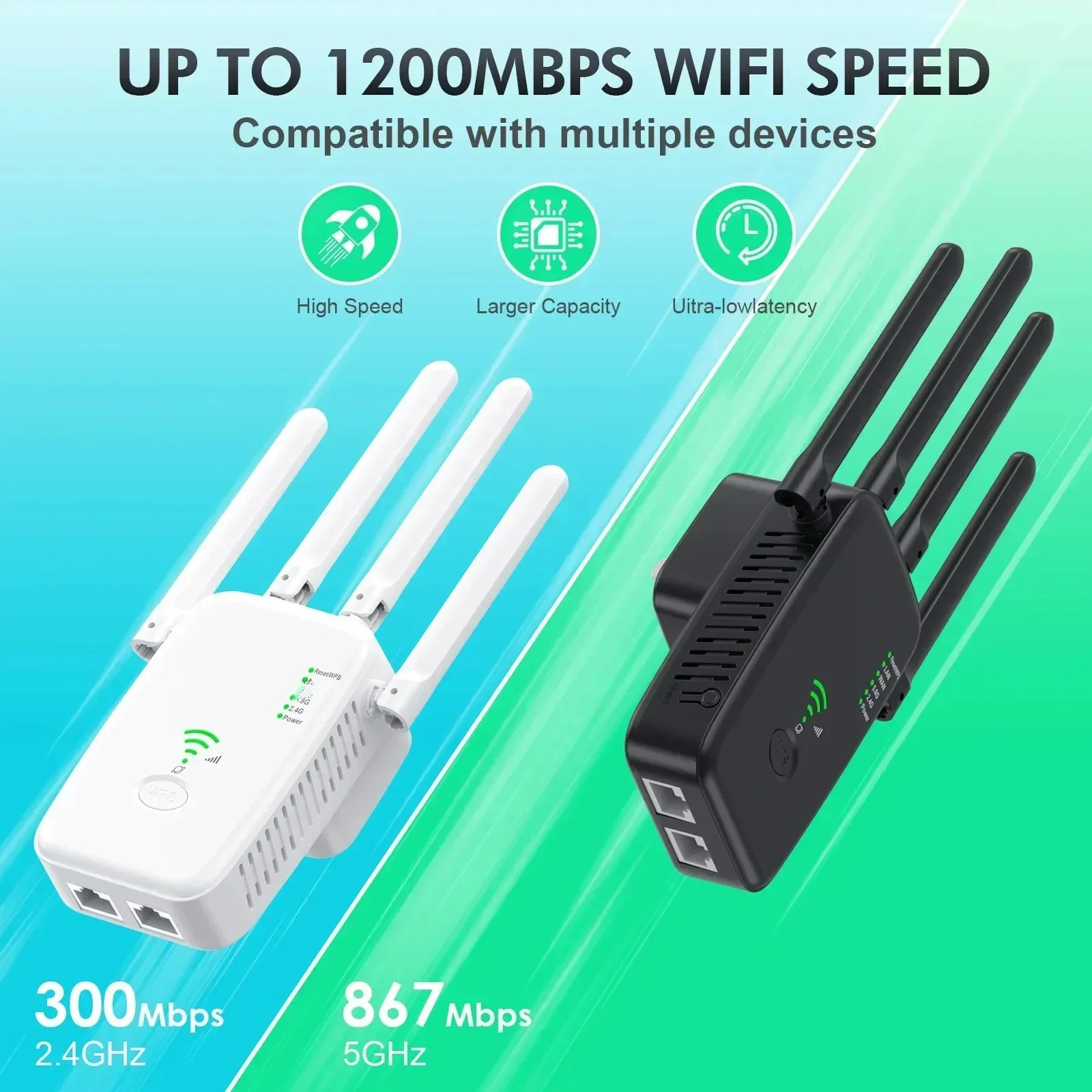Enrutador inalámbrico 2,4G 5G 1200Mbps, repetidor WiFi, amplificador de señal WiFi, extensor, enrutador, amplificador WIFI para el hogar y la Oficina - imagen 4
