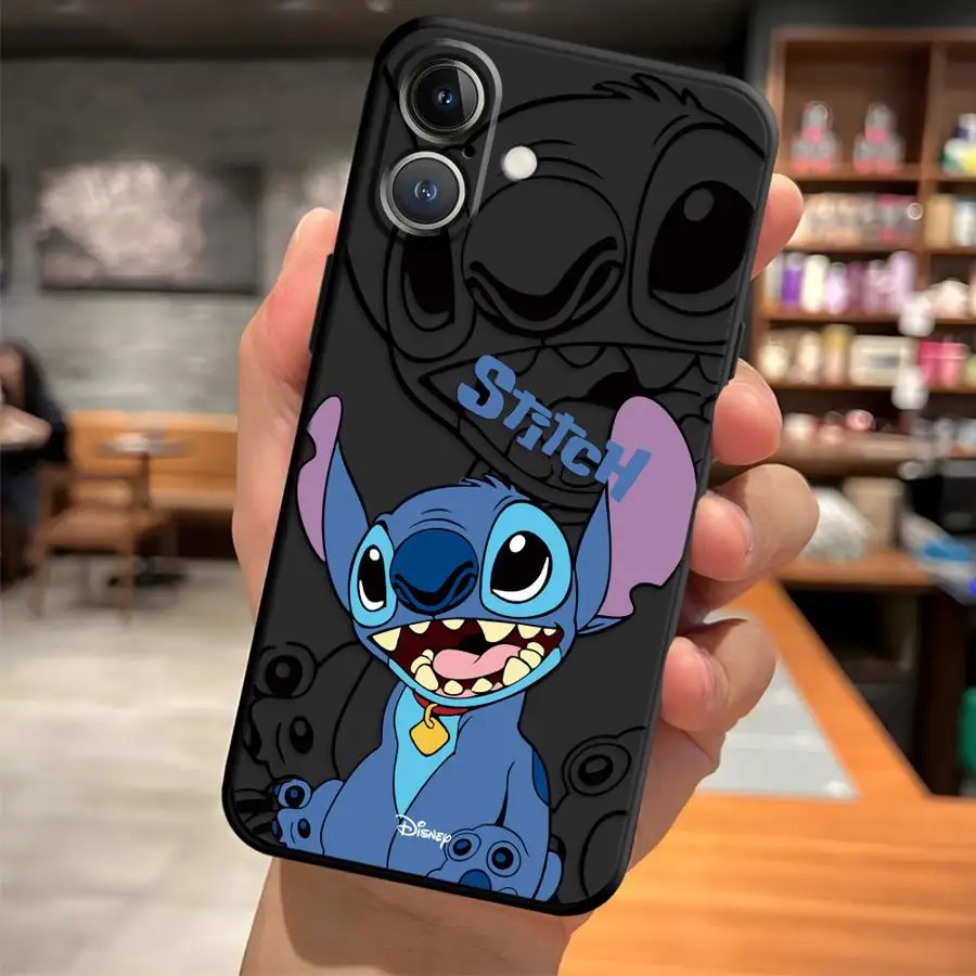 Funda de punto de dibujos animados de Disney para iPhone 7 8 17Air XR 15 16 14 Plus XS Max 13 12 11 17 Pro Max, funda de teléfono suave negra - imagen 3