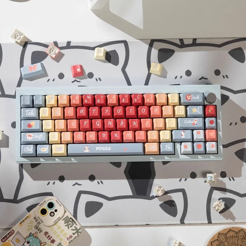 Teclas PBT originales con perfil Cherry URE, teclas con temática multielemento, teclas de teclado mecánico de sublimación de cinco lados personalizadas - imagen 2