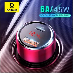 Baseus Cargador Coche 45W USB-C PD Carga Rápida Quick Charge 3.0