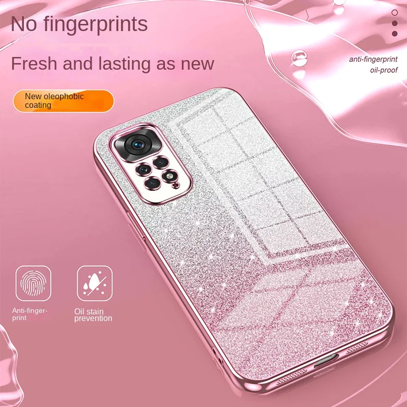 Funda de teléfono con revestimiento de purpurina para Xiaomi Redmi Note 11 10 Pro Max Plus 11S 10S Mi 11 11T 10T 10 Lite, funda trasera Ultra suave de TPU - imagen 3