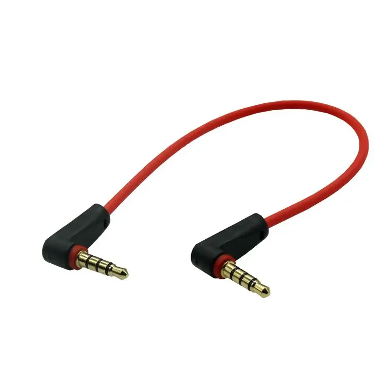 Cable de Audio de 4 polos con conector de 3,5mm, Cable de Audio de 3,5 macho a macho, Cable auxiliar Speakon de ángulo recto de 90 grados para auriculares de coche, Cable MP3/4 - imagen 4