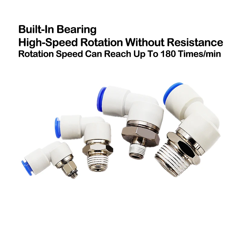 KSH KSL Accesorio neumático giratorio de alta velocidad M5 1/8" 1/4" 3/8" 1/2" Conector de aire rápido universal 360 grados 400r/min - imagen 2