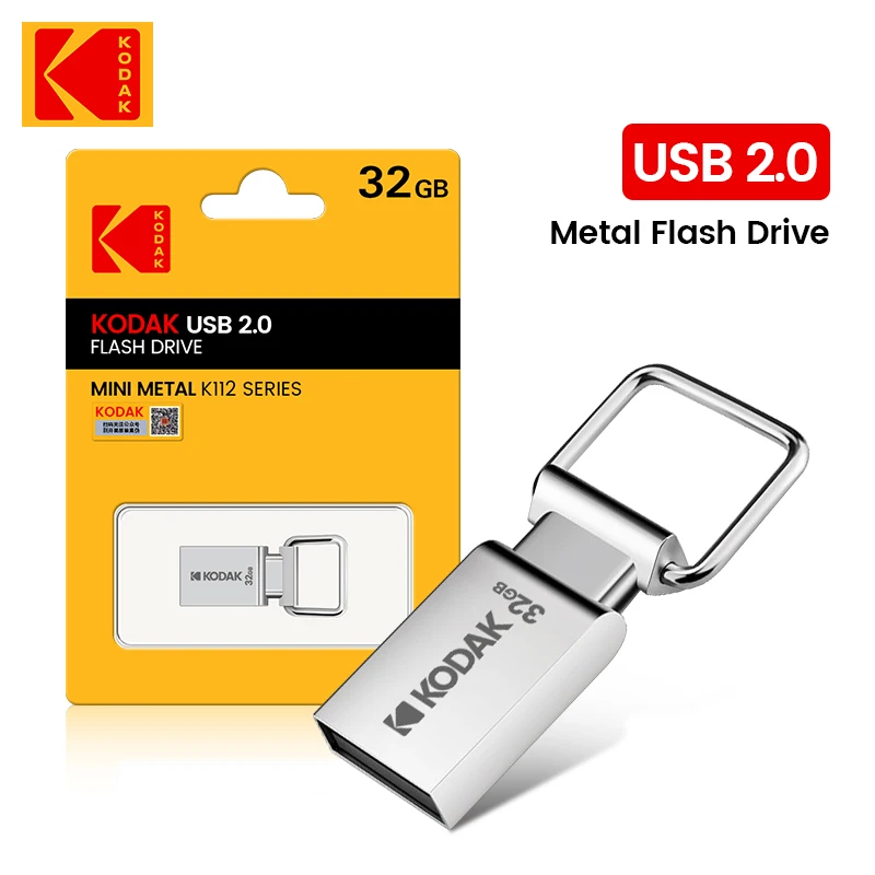 Unidad flash USB de metal KODAK, memoria USB, memoria USB 2,0, disco flash alto, disco U, K112, 64 GB, 32 GB para lector tipo C - imagen 2