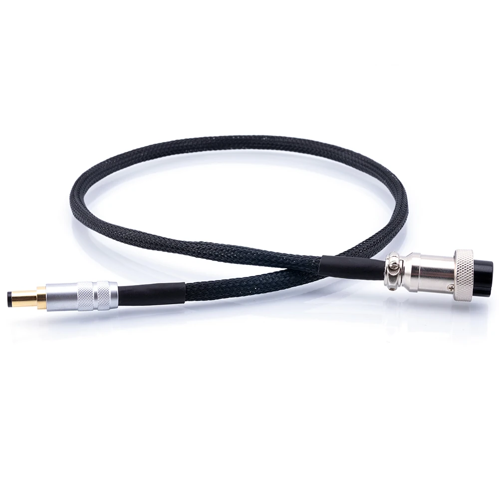 Cable de alimentación de CC Chapado en plata Hifi OCC, Pin de GX16-2 A Amplificador de Phono CA/CC de 5,5x2,5/2,1 MM, Cable de salida de fuente de alimentación lineal - imagen 3