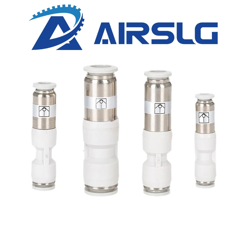 Conector rápido de tubería de Gas, válvula unidireccional, válvula sin retorno, válvula de retención de curva recta, enchufe rápido PCVV/PCVU-4/6/8/10/12