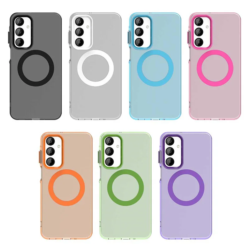 Para funda Samsung Galaxy A33 funda Samsung A33 Capa a prueba de golpes Color transparente anular magnético mate transparente Fundas Samsung A33 - imagen 3
