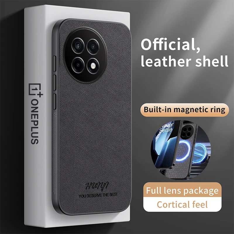 Funda Magsafe de cuero para OnePlus 13R, soporte magnético para coche, funda de teléfono de silicona con carga inalámbrica Oneplus13R CPH2645 CPH2691 CPH2647 - imagen 3