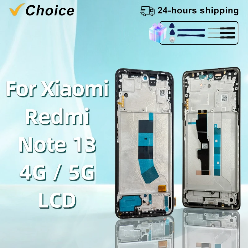 100% probado 6,67 "AMOLED para Redmi Note 13 5G Note 13 4G pantalla 2312DRAABG pantalla táctil digitalizador piezas de montaje 23129RAA4G