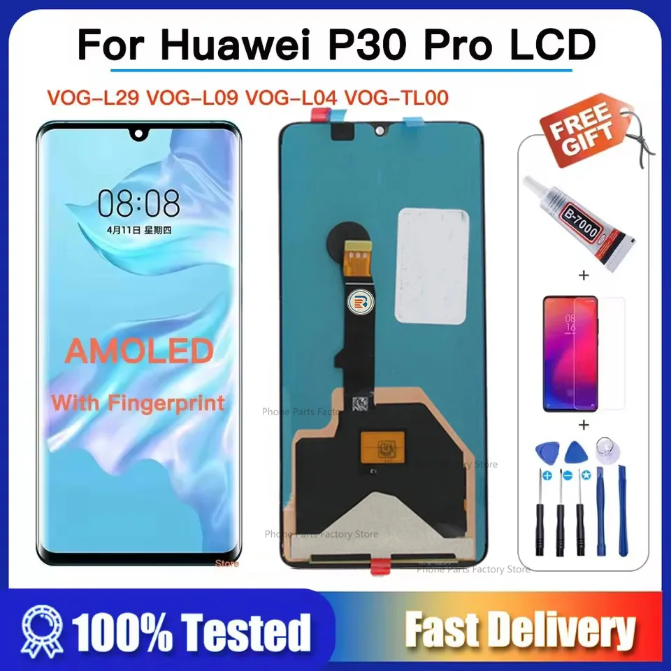 Pantalla Original AMOLED de 6,47 pulgadas para Huawei P30 Pro, montaje de digitalizador con pantalla táctil, VOG-L29, VOG-L09, VOG-L04 - imagen 5