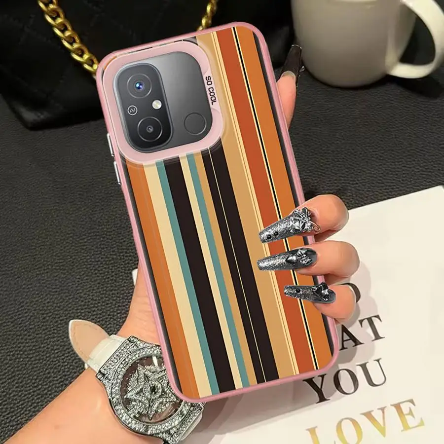 Funda trasera de teléfono con rayas Retro para Xiaomi Redmi 13C 14C 9C 12C 9T 10C K60 A5 A1 A2 Plus - imagen 2