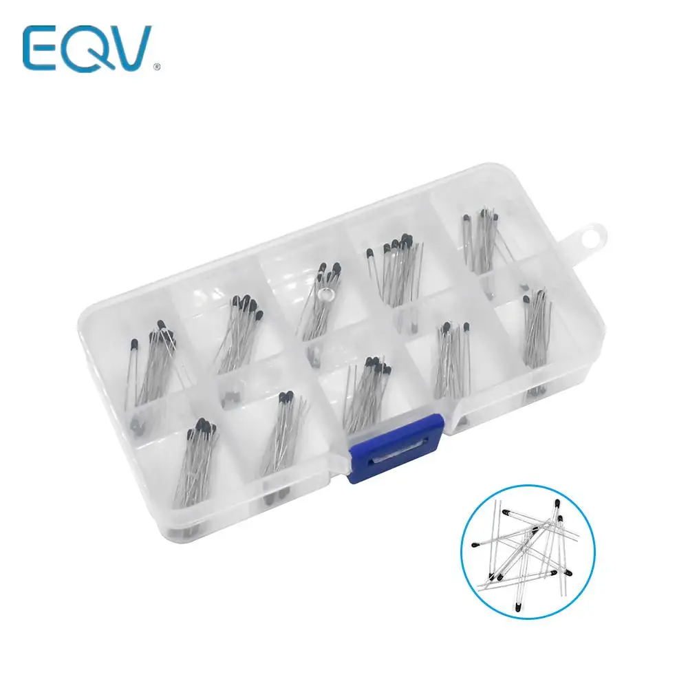 Juego de resistencias térmicas para NTC-MF52AT, Termistor NTC de 10 valores, 1K, 2K, 3K, 100K, 5K, 10K, 20K, 47K, 50K, 4,7 K, 100K, 3950B, 5% unids/lote por caja