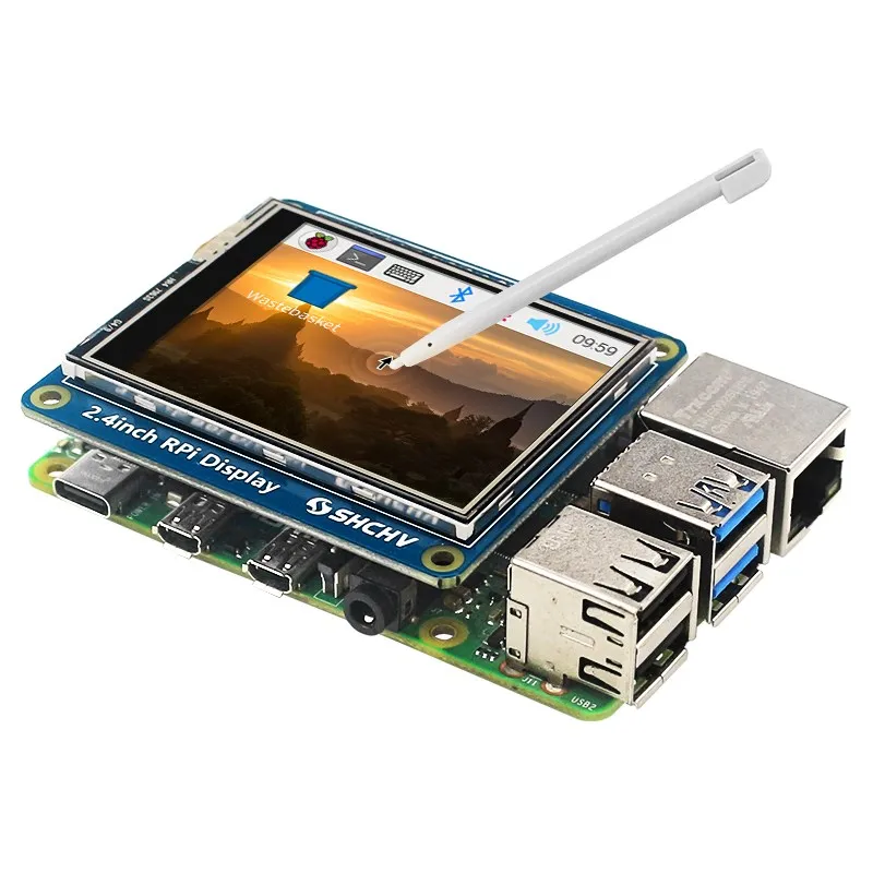 Pantalla RPi de 2,4 pulgadas, Monitor TFT LCD de 320x240 píxeles RGB, interfaz SPI con pantalla táctil rsistiva para Raspberry Pi 3A + 3B - imagen 2