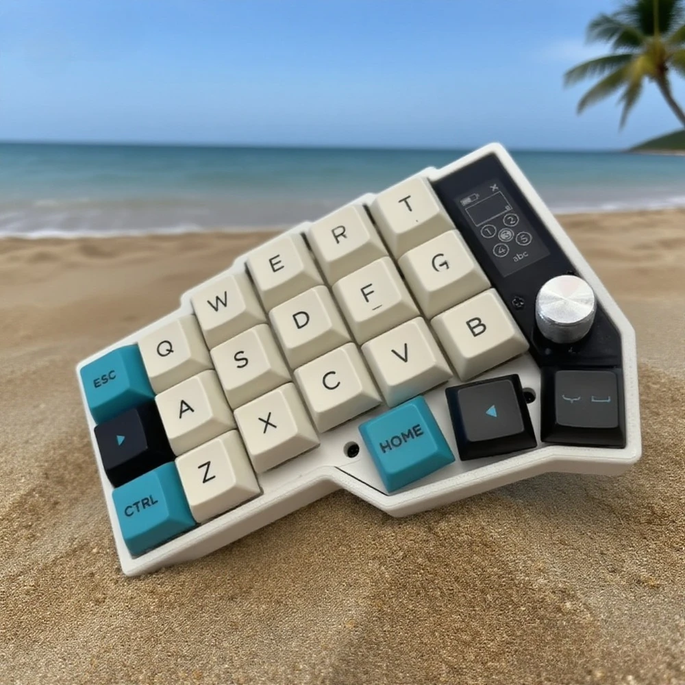 CORNE-teclado inalámbrico dividido, pantalla de visualización, perilla de Joystick, conexión de modo Dual Bluetooth, batería 1500, accesorios ergonómicos para juegos - imagen 3
