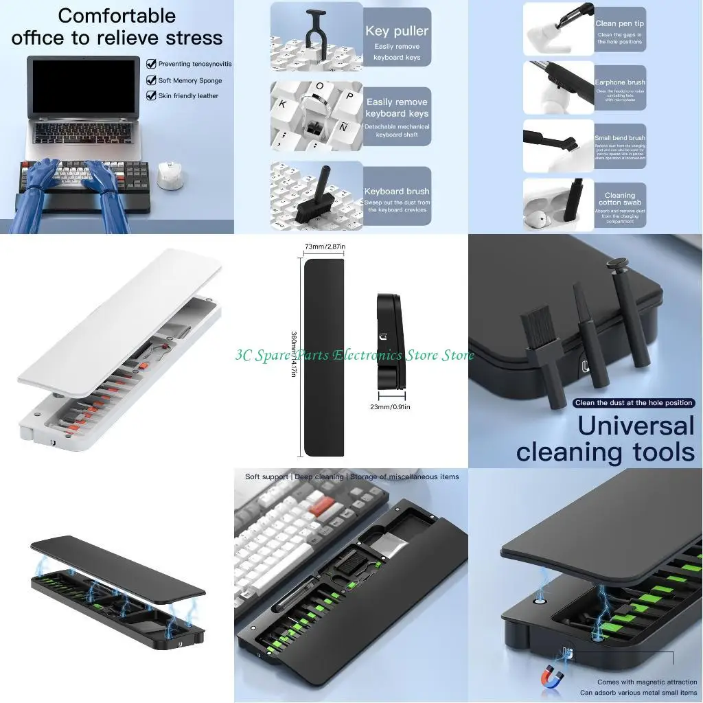 Sz Professional Keyboards Malled Cushion 22 en 1 Herramienta limpieza Soporty Sopky Soporte para cuidado electrónica