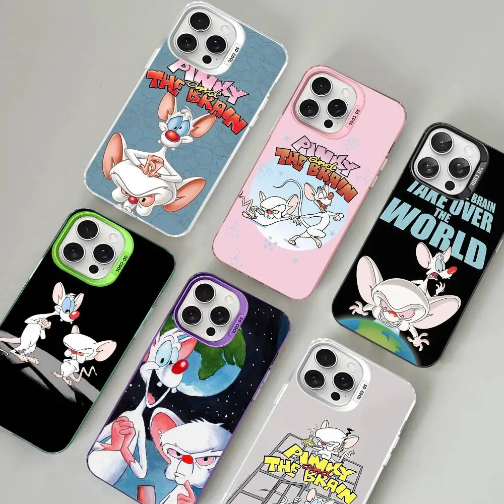 Pinky y el cerebro funda de teléfono para iPhone 17 16 15 14 13 12 11 Pro MAX mate a prueba de golpes trasera anticaída cubierta mate - imagen 3