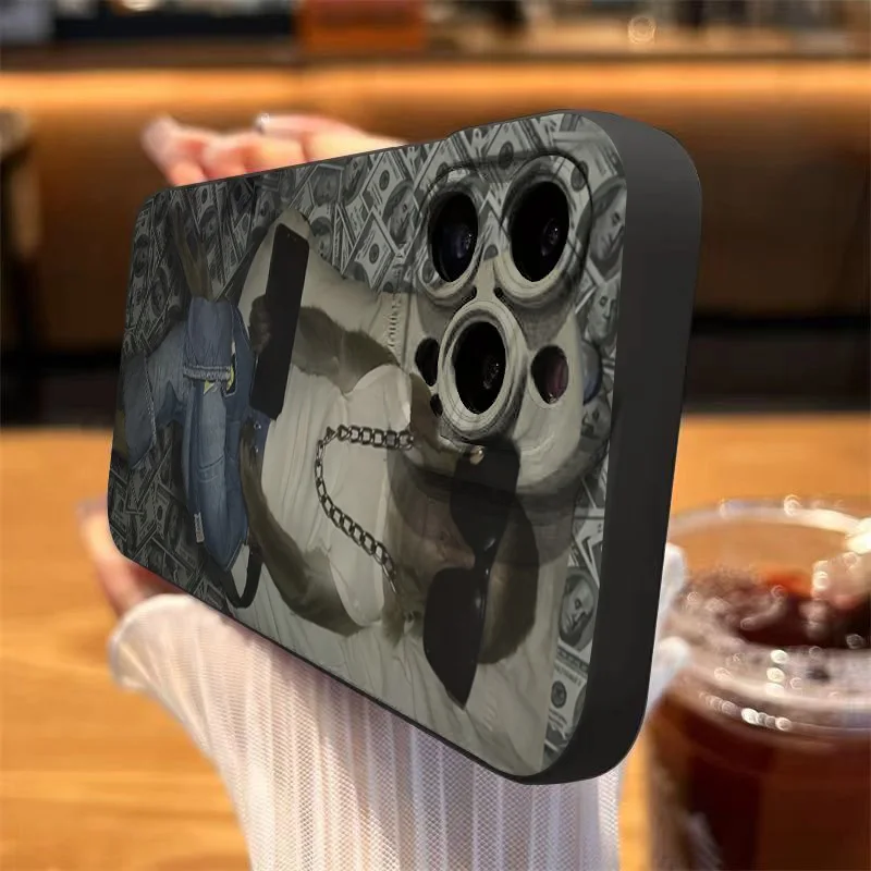 Gafas de sol billete de banco mono pintado funda de teléfono para iPhone 16 15 14 13 12 11 Mini Pro Max X XR XSMax 8 7 6 6S Plus cubierta de silicona - imagen 2