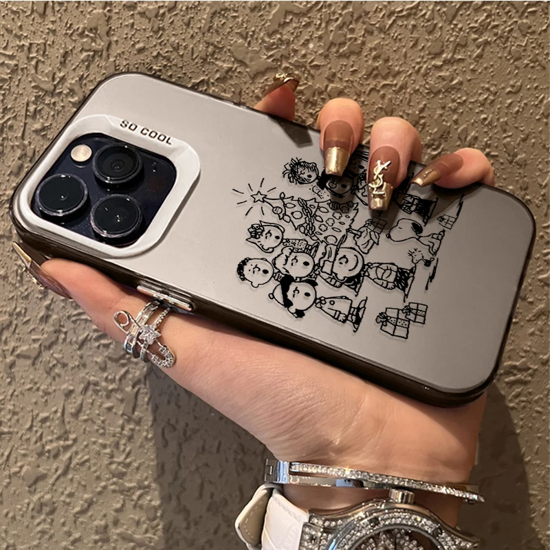Línea S-Snoopys Graffiti funda de teléfono para iPhone 17 Air 16 15 11 12 14 13 Pro Max XS X XR Plus 8 7 SE 2020 contraportada a prueba de golpes - imagen 3