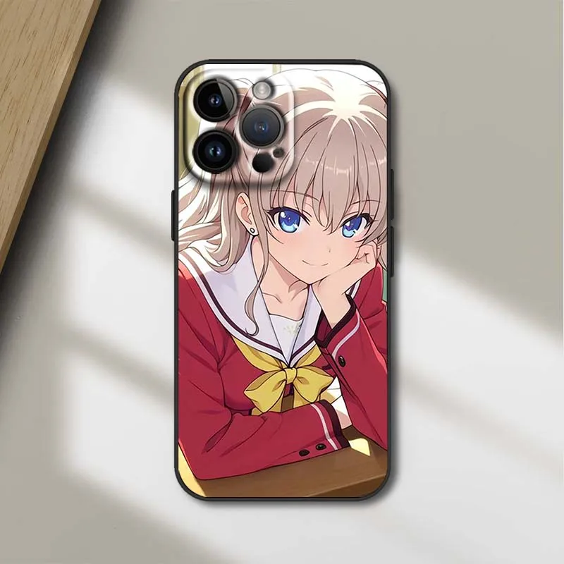Funda ANIME Nao Tomori para Apple iPhone 12 11 8 7 6 6S XS XR X SE Mini Plus Pro Max funda de teléfono negra - imagen 4