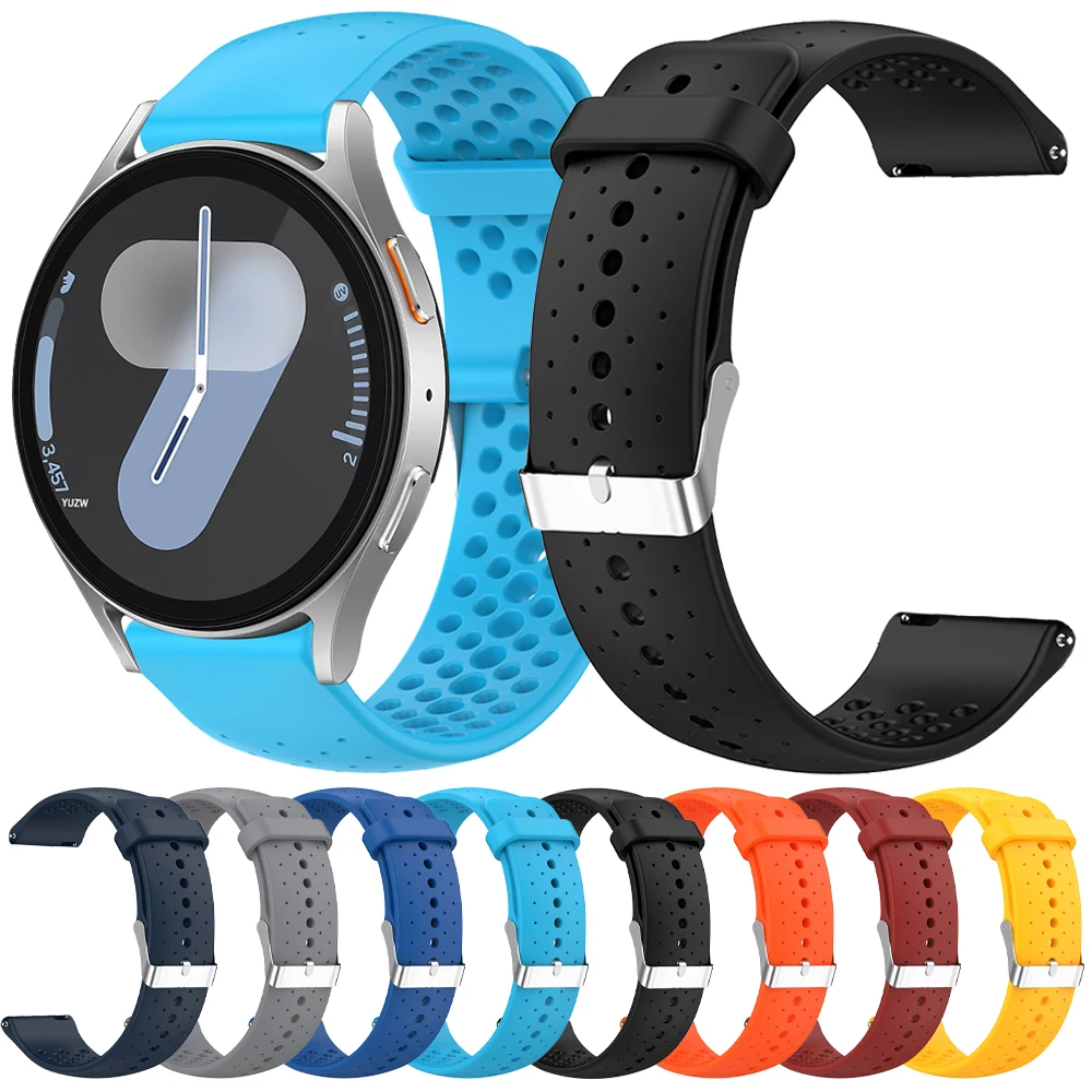 Correa transpirable de 22mm y 20mm para Samsung Galaxy Watch Active 2 Watch 6/4/3/5 Pro 45mm S3, pulsera deportiva Galaxy Watch 7, correa de reloj - imagen 2