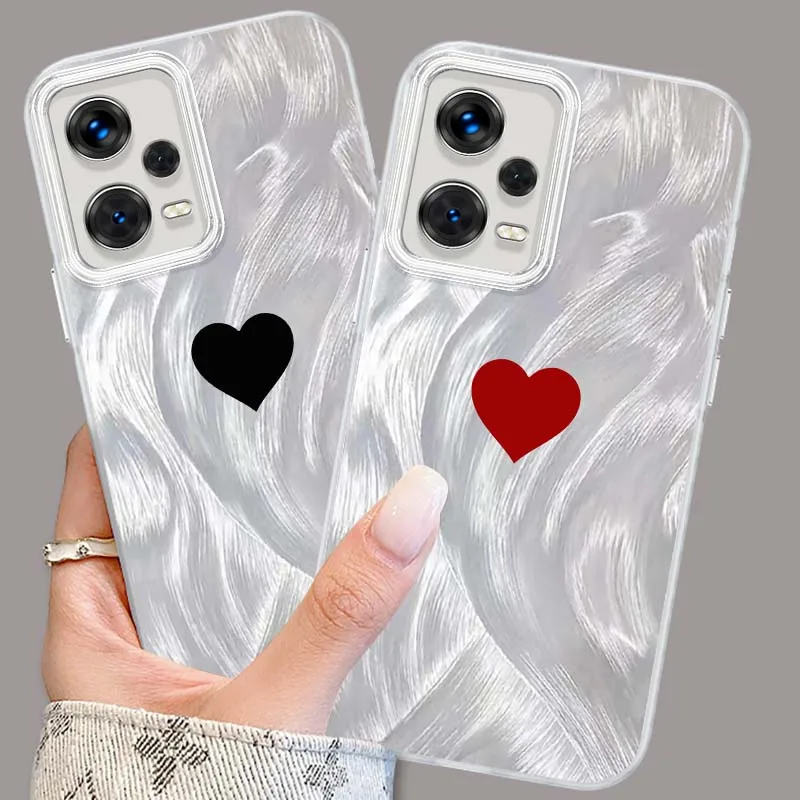 Funda de corazón de amor a la moda para Xiaomi Redmi 9 9A 9AT 9C 10A 9T 10 10X 11A 12C 12 13C 13R 14C funda de teléfono con textura de pluma principal