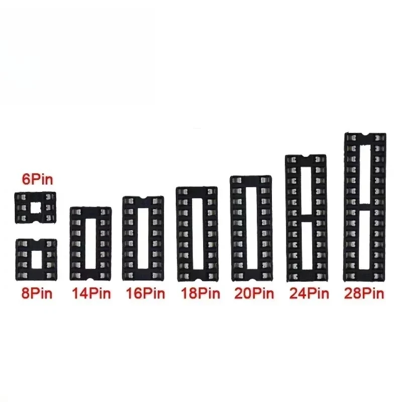 10 Uds DIP IC enchufes 6P/8P/14P/16P/18P/20P/24P/28P adaptador soldadura circuitos integrados enchufes de soldadura Kit de componentes electrónicos - imagen 5