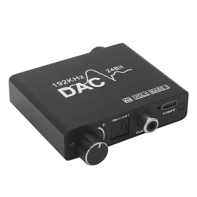 Convertidor de Audio Digital a analógico DAC 192KHz volumen ajustable graves altos bajos y volumen tipo tarjeta de sonido ajustable - imagen 2