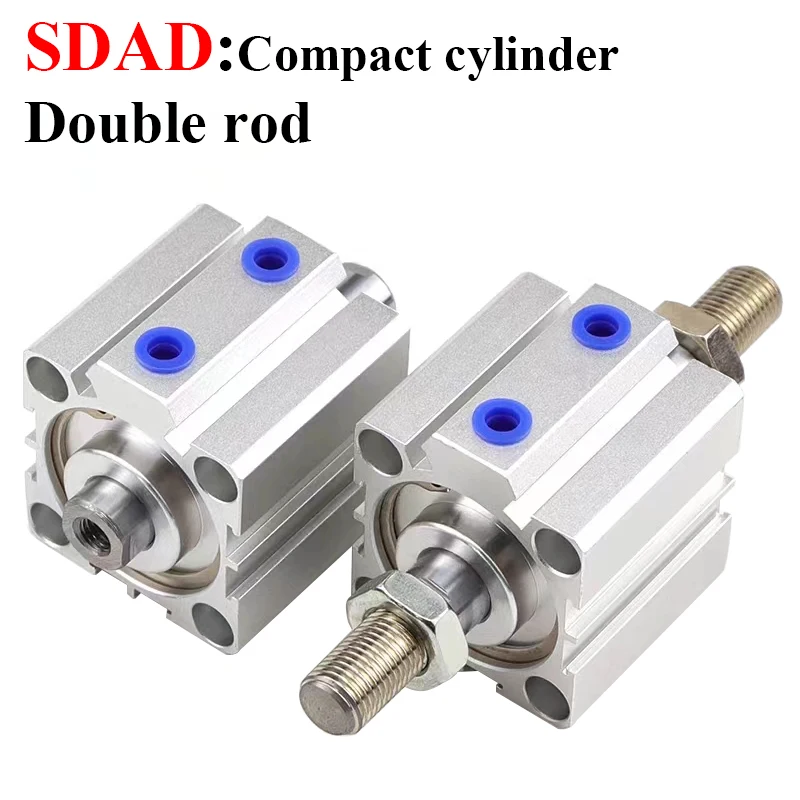 Cilindro compacto de aire neumático, cilindro con rosca macho, doble orificio, SDAD32X50-B, SDAD40X60-B, SDAD32, 40, 50, 63mm
