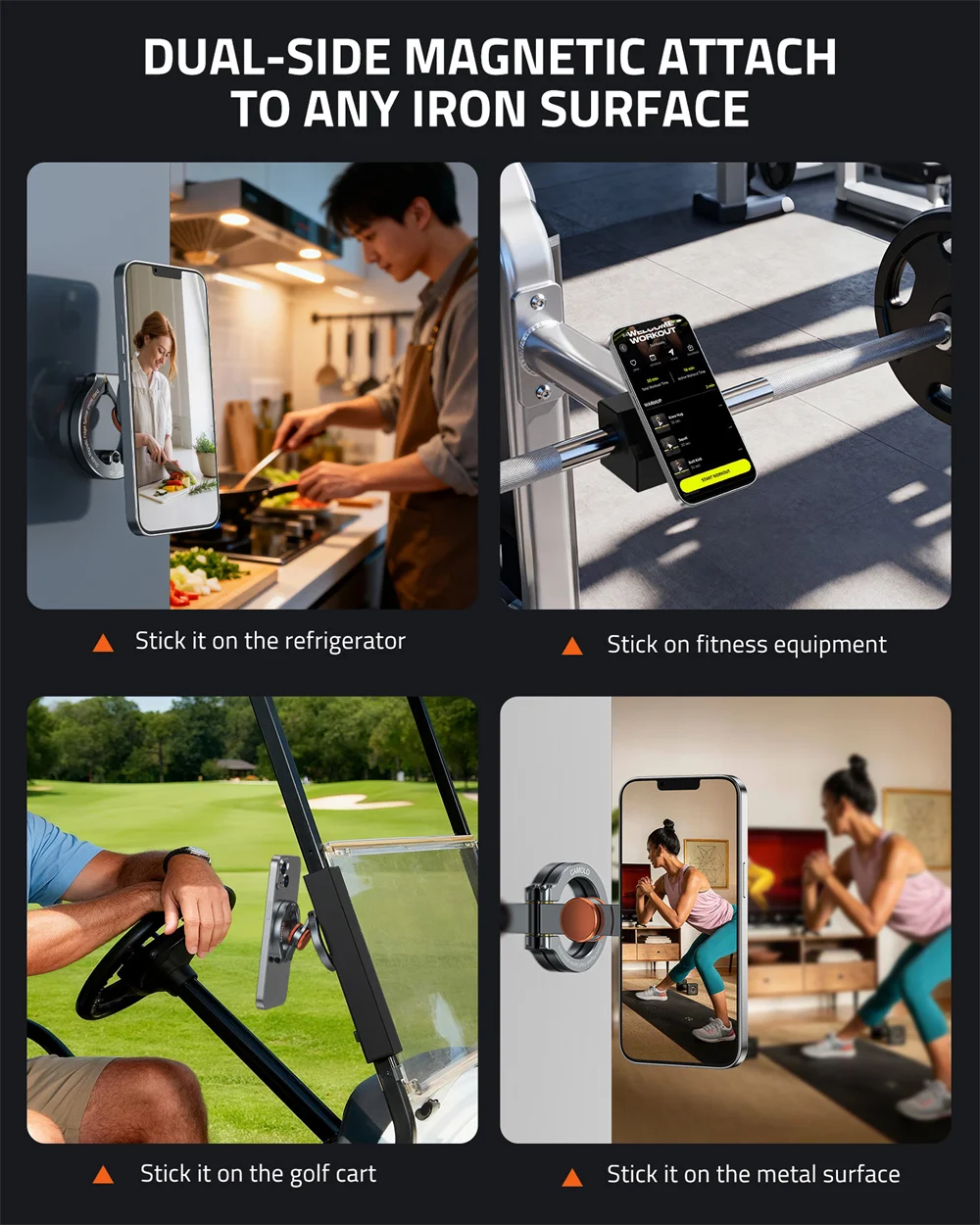 CAMOLO soporte magnético doble para teléfono con escritorio giratorio Flexible y soporte de gimnasio para iPhone 17 -12 accesorios para trípode de fotografía de teléfono - imagen 5