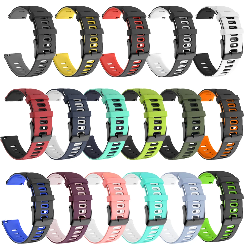 Correa de silicona de 20mm/22mm para Amazfit GTS 3/2/2e/GTS2 Mini/GTR 42mm/47mm/GTR 3/3 Pro/2/2e, pulsera deportiva para reloj Amazfit bip - imagen 3