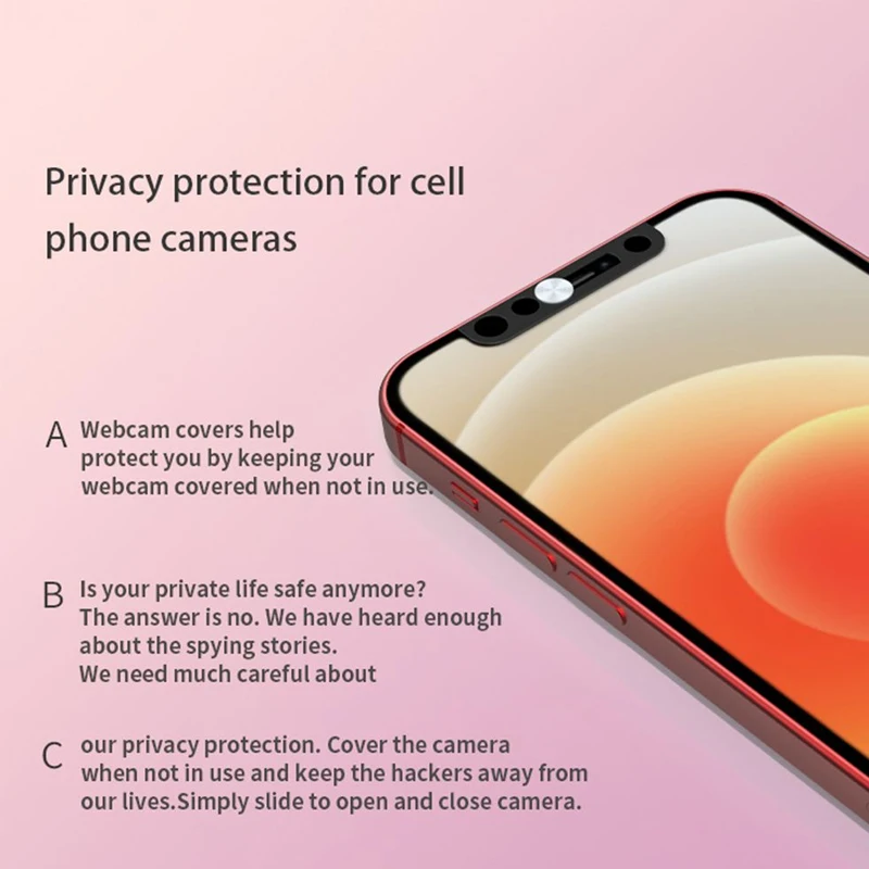Cubierta de cámara web para teléfono, lente de privacidad para iPhone 13, 12, 11 Pro Max, Mini, XS, XR MAX, X, Protección de Privacidad, pegatinas ultrafinas de Metal - imagen 5