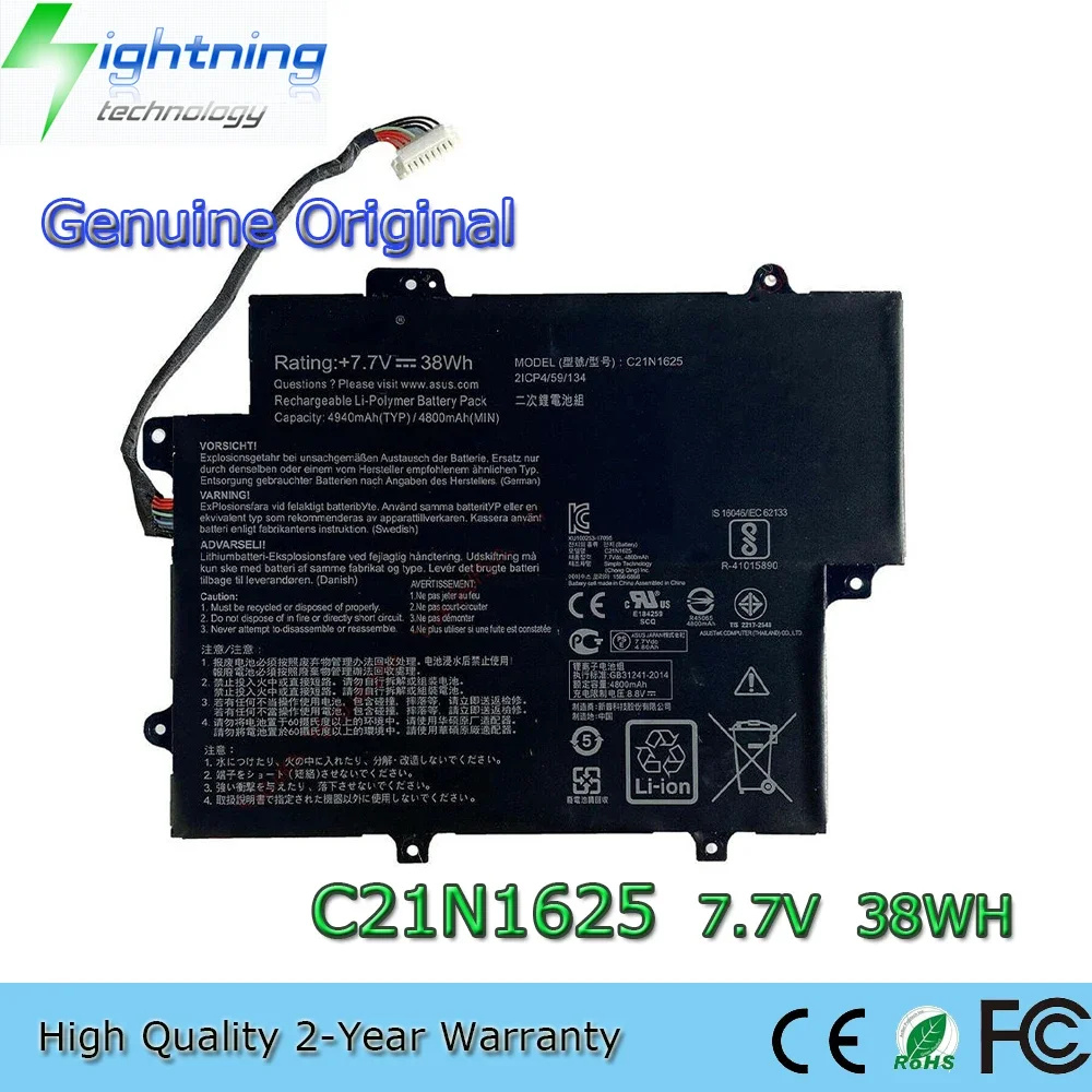 Nueva batería Original para ordenador portátil C21N1625 7,7 V 38Wh para Asus VivoBook Flip 12 TP203NA TP203NA-1K TP203NA-DH22T 2ICP4/59/134
