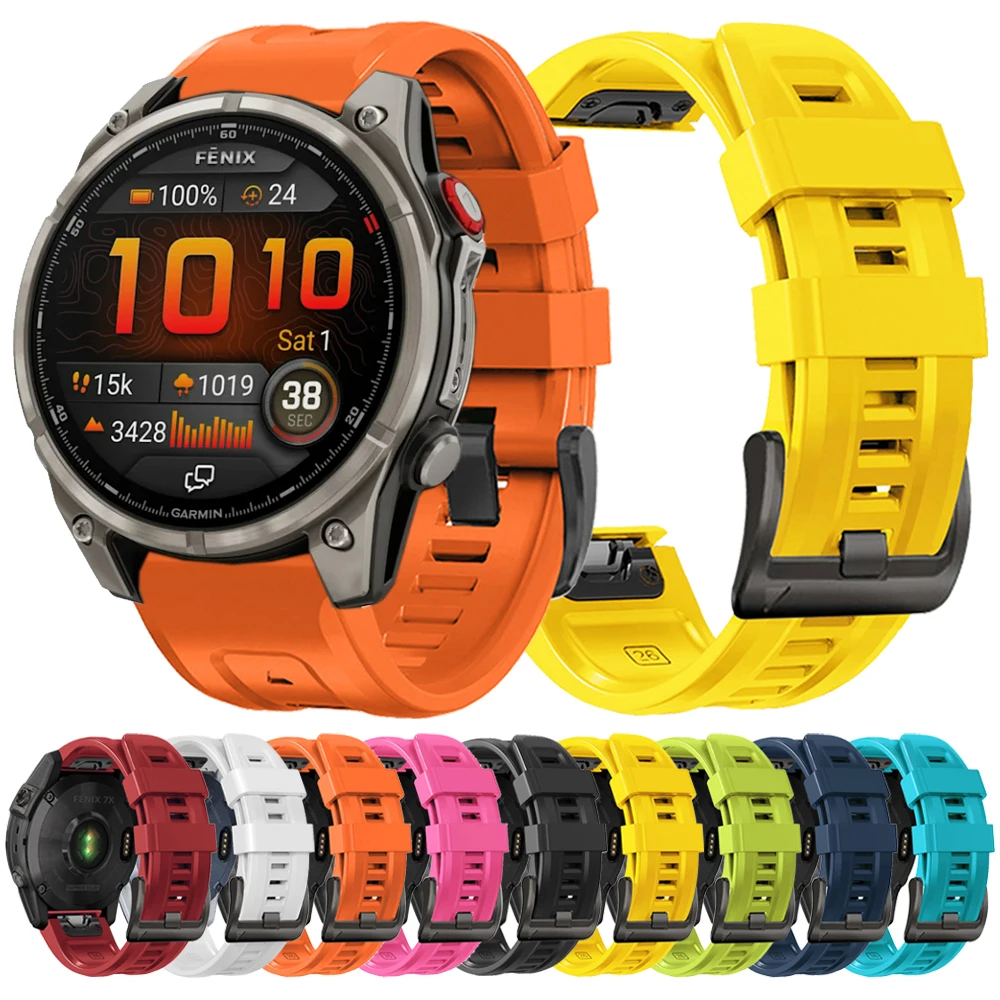 Correa deportiva de silicona QuickFit de 22 y 26mm para Garmin fenix 8 pro 7 7X 6x 5x E Epix/Descent G2/Tactix 8/D2 Delta/Instinct3 - imagen 2