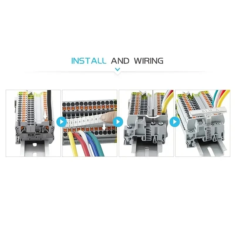 30 Uds PTV 2,5 bloque de terminales de carril DIN conexión push-in 2,5 mm2 26-12AWG cableado de Cable conectores de Cable eléctrico para carril - imagen 4
