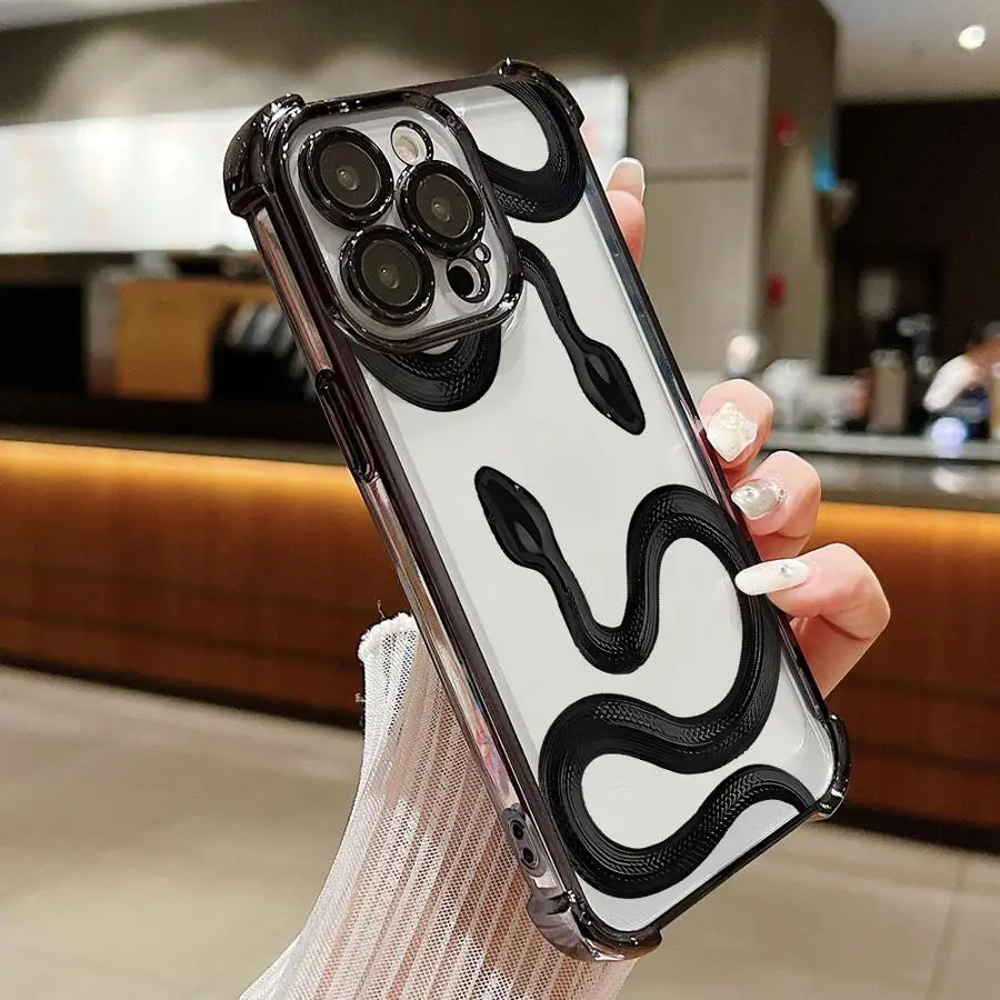 Funda de teléfono de serpiente de lujo para iPhone 15 12 14 Pro 16Plus XS MAX 16 15Pro Max 11 11Pro XR 13 funda suave - imagen 2