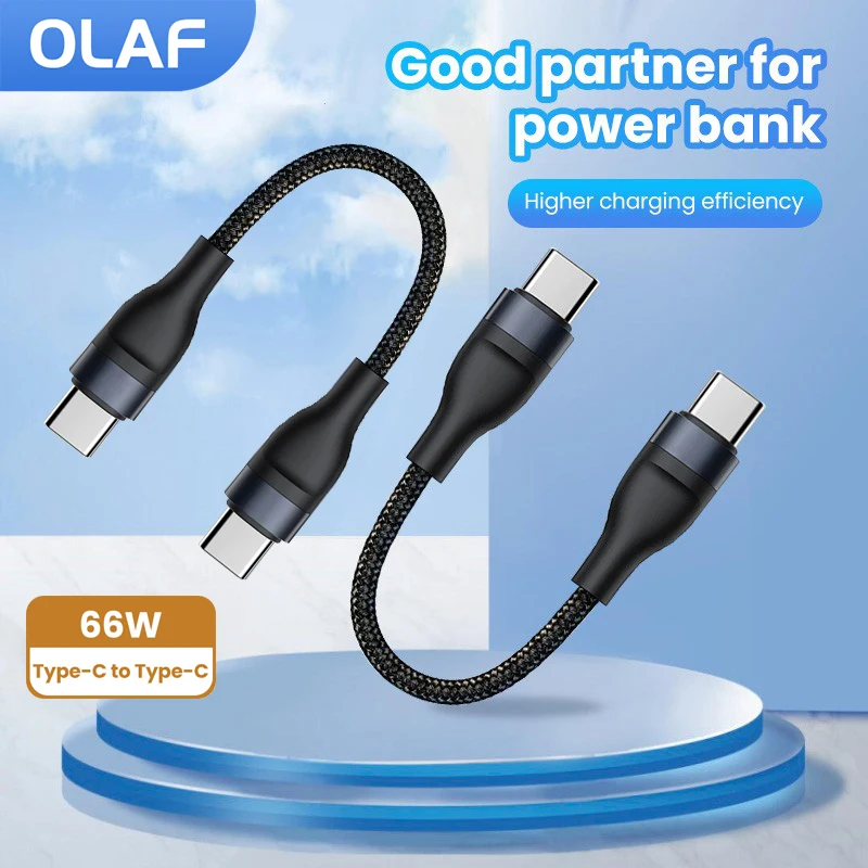 Cable Usb Ios tipo C de 0,25 M, Cable de datos de carga rápida, Mini Cable portátil corto de carga para banco de energía, Cable de teléfono móvil, cable usb c