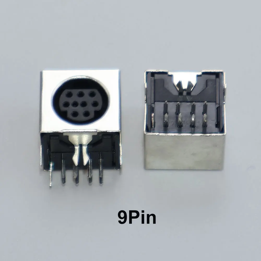 10 Uds Terminal Audio Video Din conector hembra s-video montaje en PCB 3/4/5/6/8/9Pin tono plateado PS2 Circular DIN Micro Jack - imagen 4