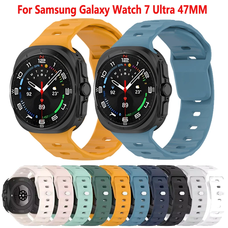 Correa de silicona para Samsung Galaxy Watch 7 Ultra 47mm, repuesto de Correa deportiva para reloj Galaxy Ultra 47mm LTE