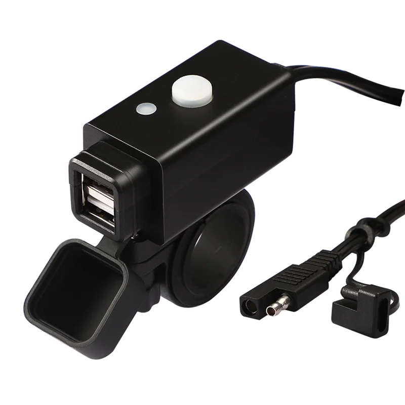 Adaptador de cargador USB para motocicleta resistente al agua 3.1A con fusible de 10A, Cable conector de junta tórica para teléfono, tableta, GPS - imagen 5