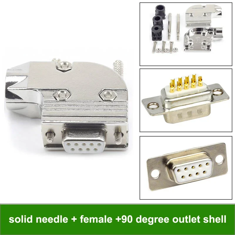 DB9/DB15 enchufe Industrial hembra de 9 pines, 15 conector macho de pines, cabezal de puerto serie de ordenador chapado en oro, codo de 90 grados, conectores de 232 - imagen 4