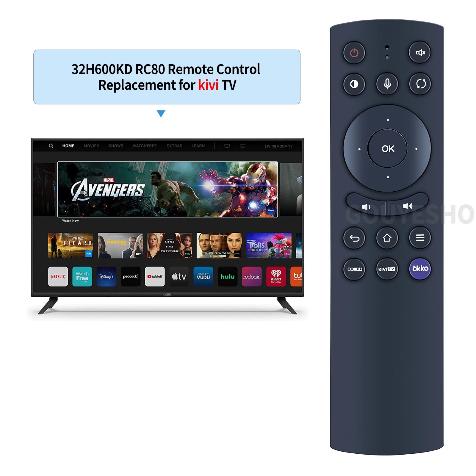 Nuevo mando a distancia IR para KIVI TV RC80 32H600KD - imagen 2