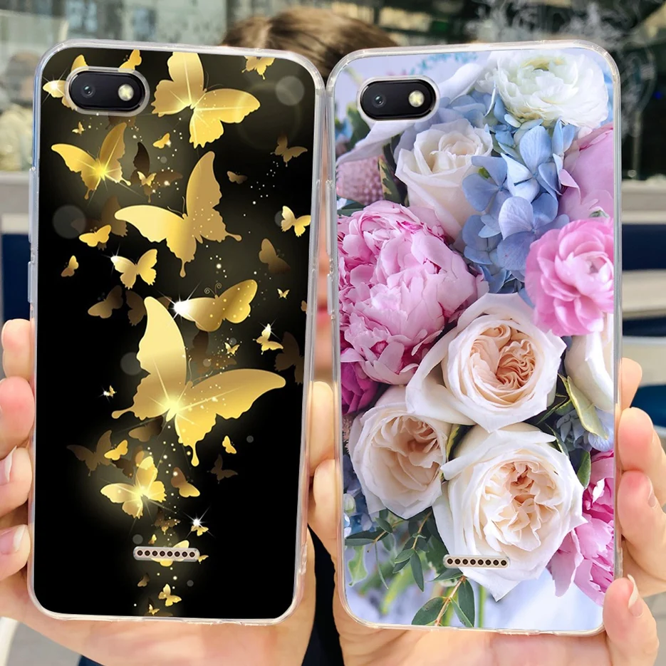 Funda de silicona transparente con dibujos de gato para Xiaomi Redmi 6 6A, carcasa suave de TPU, parachoques - imagen 2