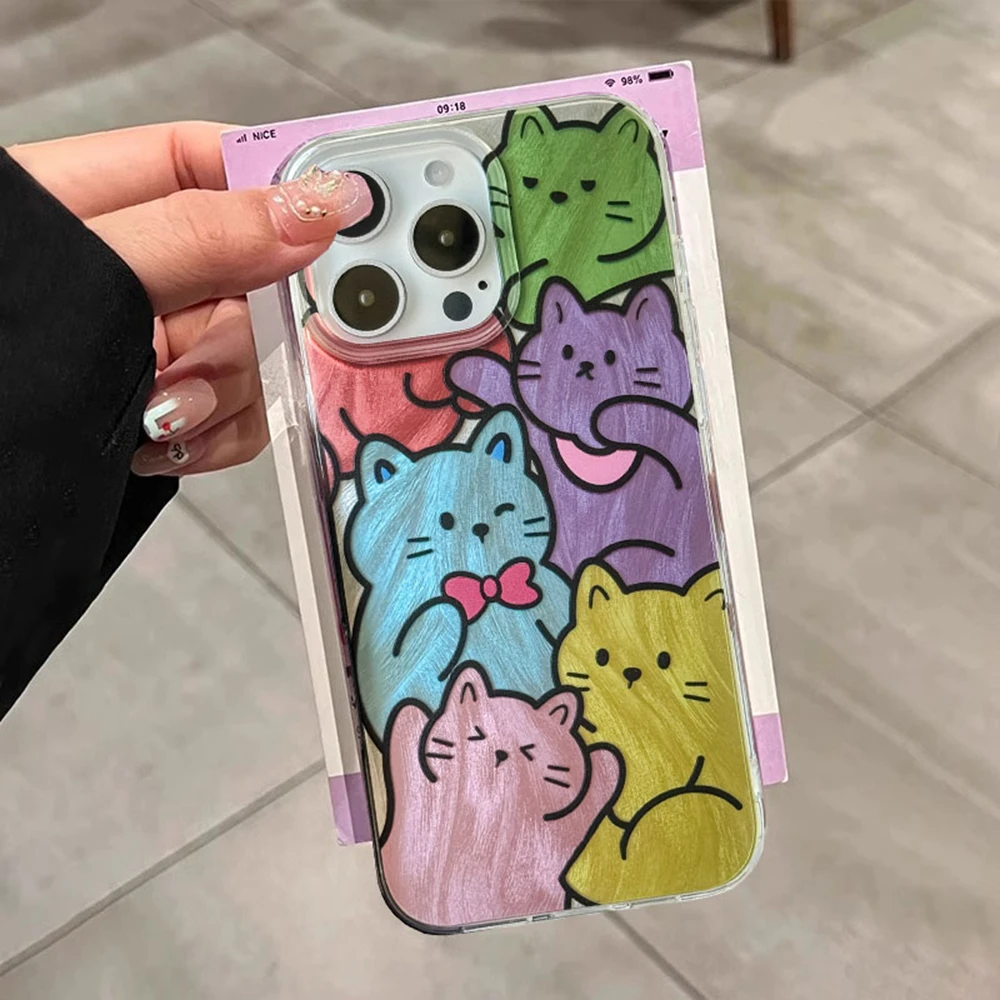 Fundas de teléfono transparentes con gradiente colorido para Samsung Galaxy A56 A36 A26 A16 A55 A35 A14 A24 S24 S25 + funda de silicona para parejas - imagen 2