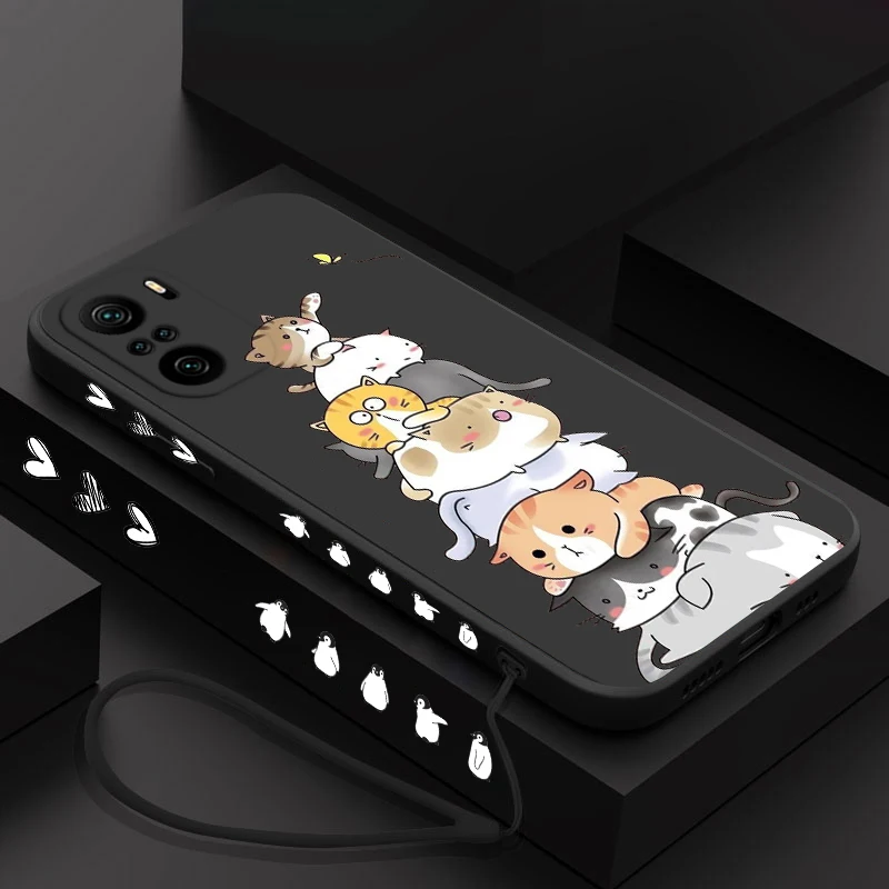 Funda de teléfono de dibujos animados para Xiaomi Redmi Note 13, 12, 12Pro, 11, 11S, 11T, 10S, 10 Pro Plus, 5G, cuerda líquida izquierda - imagen 2