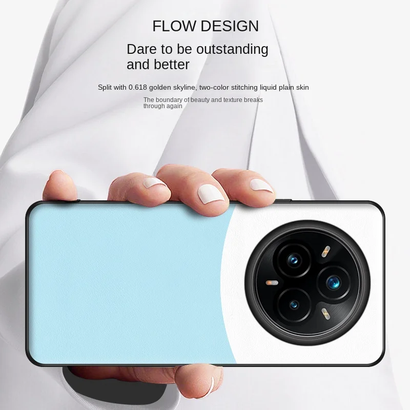 Para OPPO Realme 14 Pro Plus funda suave líquida cuero vegano piel de grano funda protectora trasera para Realme 14Pro Plus Shell - imagen 3