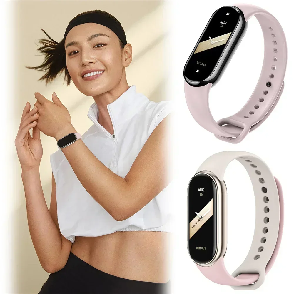 Correa deportiva para Xiaomi Mi band 9-8-NFC, repuesto de pulsera de silicona miband9, correas de reloj impermeables, 2 uds. - imagen 4
