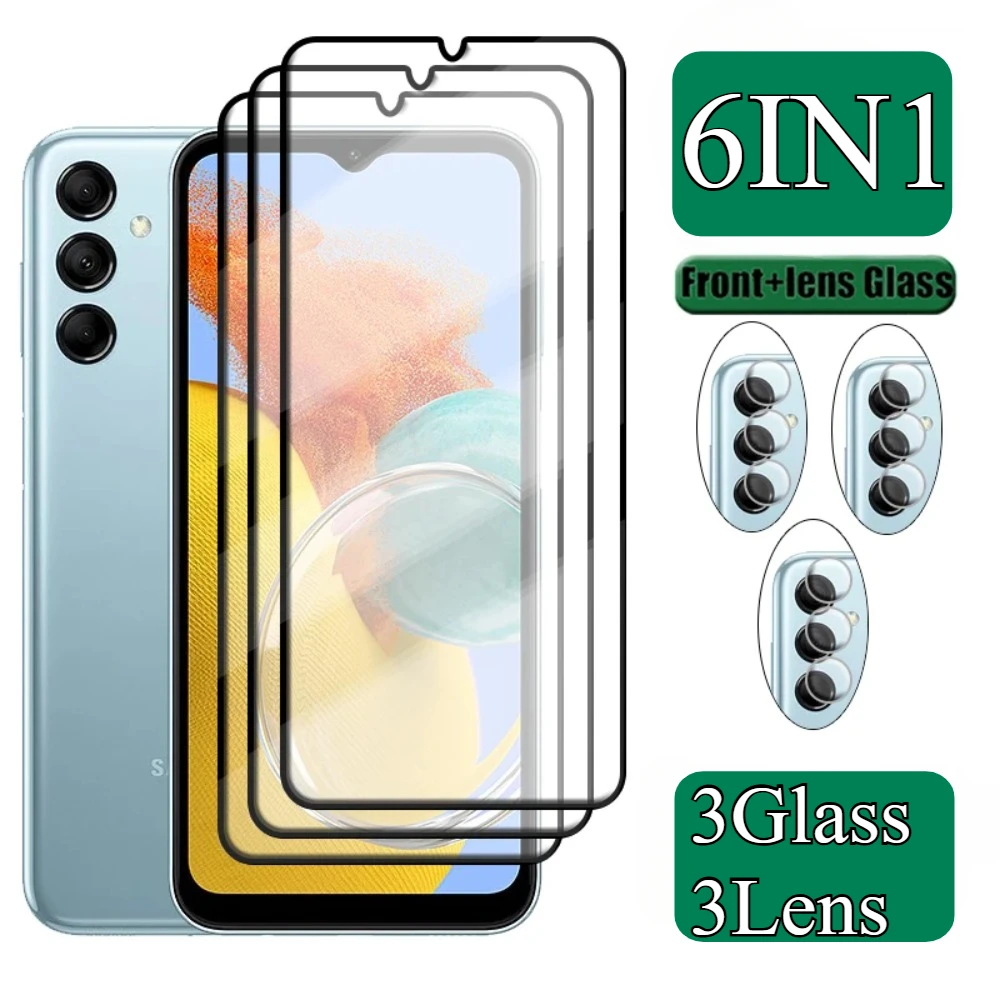 6PCS 삼성 F16 F06 M16 M14 M06 유리 삼성 갤럭시 M14 M04 M13 M22 M33 M53 M23 유리 전체 화면 보호기 렌즈 유리 - imagen 2