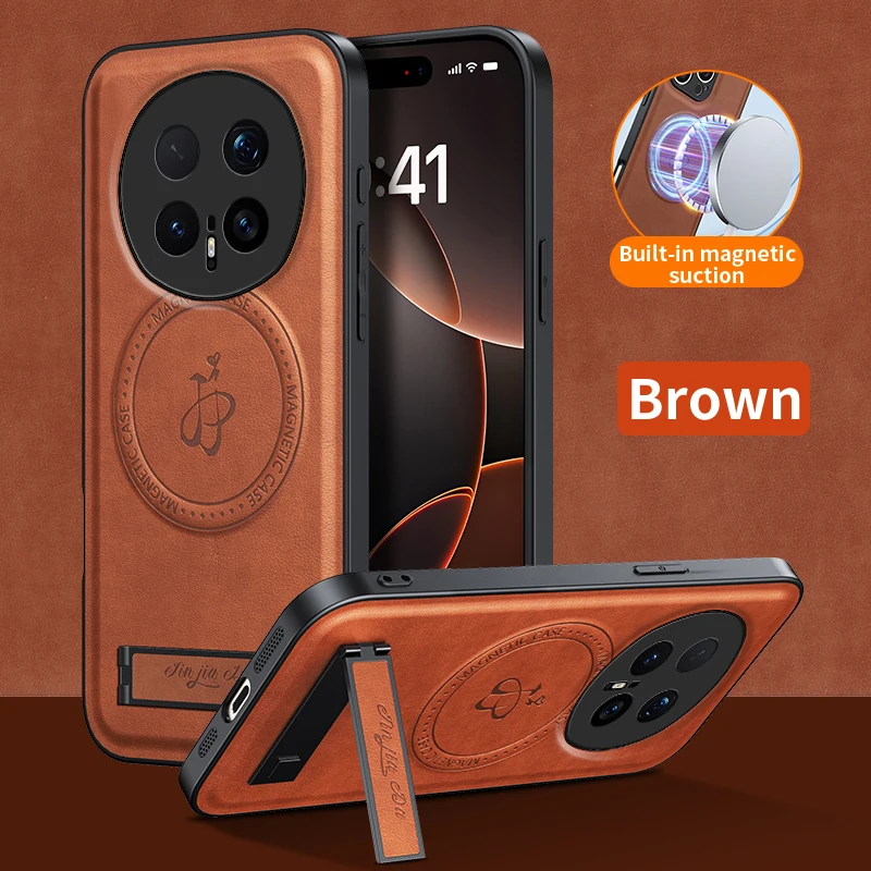 Funda de cuero con soporte para Honor Magic 8 Pro 8 7 6 Pro, funda magnética para Mag-safe, a prueba de golpes, protección completa para cámara, Fundas de carcasa suave
